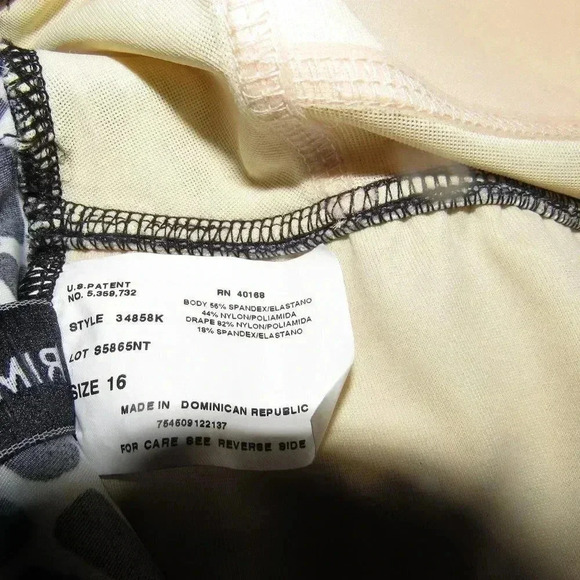 TRIMSHAPER Black White One-piece Swimsuit Size 16 - Picture 5 of 5